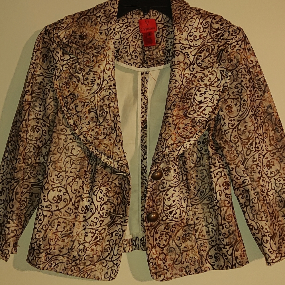 V. Cristina Metallic 3/4 Lenght Jacket - M - Picture 1 of 5